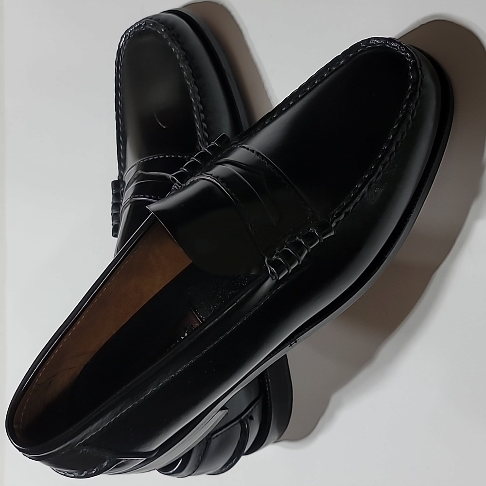 COPY - FLORSHEIM CASUAL CLASSIC OLD MONEY BLACK LEATHER PENNY LOAFERS MENS SHOE…